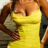 Nalini Acid Lime Korsetts-Maxikleid