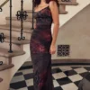 Nalini bedrucktes Maxikleid