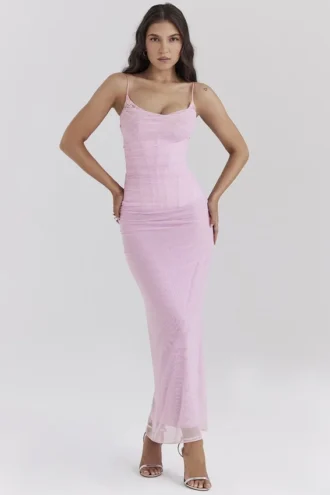 Nalini Cotton Candy Korsetts-Maxikleid