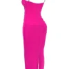 Nalini Fuchsia Stretch-Mesh-Maxikleid