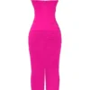 Nalini Fuchsia Stretch-Mesh-Maxikleid
