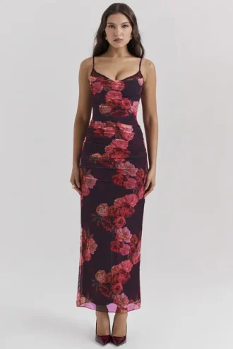 Nalini Romantisches Maxikleid mit Blumenmuster