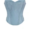 Nastassia Cool Blue Satin-Korsett mit Verzierungen Nastassia Cool Blue Satin-Korsett mit Verzierungen