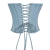 Nastassia Cool Blue Satin-Korsett mit Verzierungen Nastassia Cool Blue Satin-Korsett mit Verzierungen