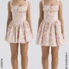Natassia Minikleid aus Baumwolle mit rosa Wiesenprint Natassia Minikleid aus Baumwolle mit rosa Wiesenprint