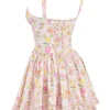 Natassia Minikleid aus Baumwolle mit rosa Wiesenprint Natassia Minikleid aus Baumwolle mit rosa Wiesenprint