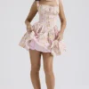 Natassia Minikleid aus Baumwolle mit rosa Wiesenprint Natassia Minikleid aus Baumwolle mit rosa Wiesenprint