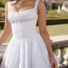 Natassia Weißes Baumwoll-Minikleid