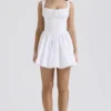 Natassia Weißes Baumwoll-Minikleid