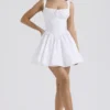 Natassia Weißes Baumwoll-Minikleid