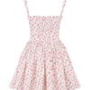 Natassia Weißes Mini-Kleid aus Baumwolle mit Rosenknospen-Print Natassia Weißes Mini-Kleid aus Baumwolle mit Rosenknospen-Print