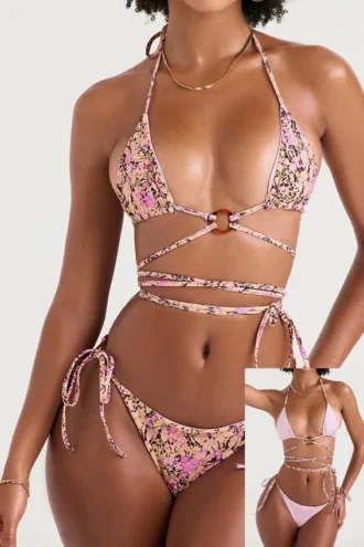 Naxos Blossom Wende-Halter-Bikinioberteil