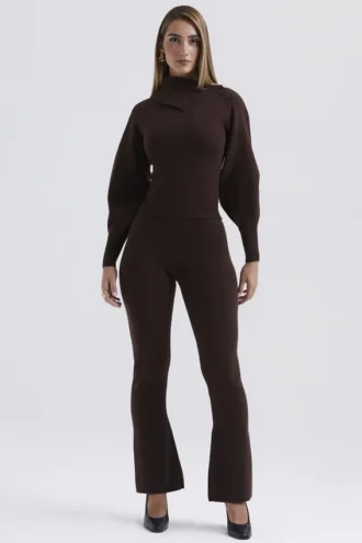 Nereida Hose aus schokoladenbrauner Kaschmirmischung Nereida Hose aus schokoladenbrauner Kaschmirmischung