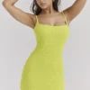 Neri Mini-Kleid aus strukturiertem Baumwollstrick in Acid Lime Neri Mini-Kleid aus strukturiertem Baumwollstrick in Acid Lime