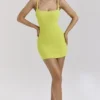 Neri Mini-Kleid aus strukturiertem Baumwollstrick in Acid Lime Neri Mini-Kleid aus strukturiertem Baumwollstrick in Acid Lime