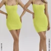 Neri Mini-Kleid aus strukturiertem Baumwollstrick in Acid Lime Neri Mini-Kleid aus strukturiertem Baumwollstrick in Acid Lime