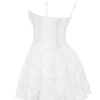 Nerissa Weißes Jacquard-Korsetts-Minikleid