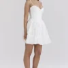 Nerissa Weißes Jacquard-Korsetts-Minikleid