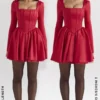 Nina Holly – Rotes Minikleid aus Tüll mit abnehmbarem Schleifen Nina Holly – Rotes Minikleid aus Tüll mit abnehmbarem Schleifen
