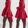 Nina Holly – Rotes Minikleid aus Tüll mit abnehmbarem Schleifen Nina Holly – Rotes Minikleid aus Tüll mit abnehmbarem Schleifen