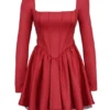 Nina Holly – Rotes Minikleid aus Tüll mit abnehmbarem Schleifen Nina Holly – Rotes Minikleid aus Tüll mit abnehmbarem Schleifen
