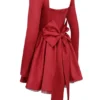 Nina Holly – Rotes Minikleid aus Tüll mit abnehmbarem Schleifen Nina Holly – Rotes Minikleid aus Tüll mit abnehmbarem Schleifen