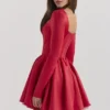 Nina Holly – Rotes Minikleid aus Tüll mit abnehmbarem Schleifen Nina Holly – Rotes Minikleid aus Tüll mit abnehmbarem Schleifen
