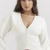 Noor Off-White-Strickjacke Noor Off-White-Strickjacke