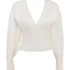 Noor Off-White-Strickjacke Noor Off-White-Strickjacke