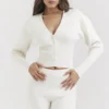 Noor Off-White-Strickjacke Noor Off-White-Strickjacke