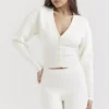 Noor Off-White-Strickjacke Noor Off-White-Strickjacke