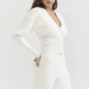 Noor Off-White-Strickjacke Noor Off-White-Strickjacke