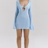 Noya Mini-Strickkleid in Ozeanblau