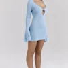 Noya Mini-Strickkleid in Ozeanblau
