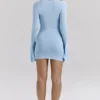 Noya Mini-Strickkleid in Ozeanblau