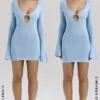 Noya Mini-Strickkleid in Ozeanblau