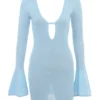 Noya Mini-Strickkleid in Ozeanblau
