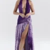 Olessia Orchid Rückenfreies Neckholder-Maxikleid Olessia Orchid Rückenfreies Neckholder-Maxikleid