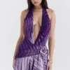 Olessia Orchid Rückenfreies Neckholder-Maxikleid Olessia Orchid Rückenfreies Neckholder-Maxikleid