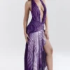 Olessia Orchid Rückenfreies Neckholder-Maxikleid Olessia Orchid Rückenfreies Neckholder-Maxikleid