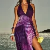 Olessia Orchid Rückenfreies Neckholder-Maxikleid Olessia Orchid Rückenfreies Neckholder-Maxikleid