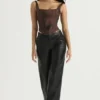 Omaira – Schwarze Hose aus veganem Leder Omaira – Schwarze Hose aus veganem Leder