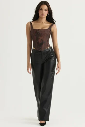 Omaira – Schwarze Hose aus veganem Leder