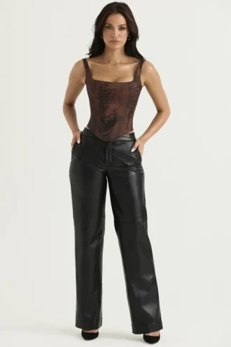 Omaira – Schwarze Hose aus veganem Leder