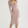 Ophelia Blush Cutout Midi-Kleider