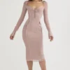 Ophelia Blush Cutout Midi-Kleider