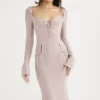 Ophelia Midi-Kleid mit Kristall-Ausschnitten Ophelia Midi-Kleid mit Kristall-Ausschnitten
