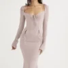 Ophelia Midi-Kleid mit Kristall-Ausschnitten Ophelia Midi-Kleid mit Kristall-Ausschnitten