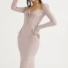 Ophelia Midi-Kleid mit Kristall-Ausschnitten Ophelia Midi-Kleid mit Kristall-Ausschnitten