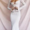 Ophelia Midi-Kleid mit Kristall-Ausschnitten Ophelia Midi-Kleid mit Kristall-Ausschnitten